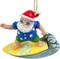 Cast Resin Painted Surfing Santa Claus Hanging Ornament, 3 1/2 Inch